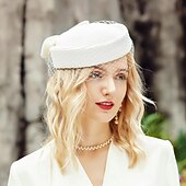 economico Fascinatori &amp; Cappelli-Cappelli Tulle Fibra Bombetta / Cappello a cloche Cappello di paglia Matrimonio Tè Elegante Matrimonio Con Fiocco Tulle Copricapo Copricapo