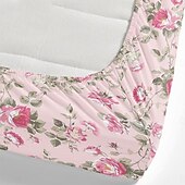 baratos Lençóis e fronhas-feliz dia das mães 100% algodão rosa primavera padrão conjunto de lençóis ultra macios e respiráveis lençóis de seda lençóis de cama com bolso profundo 3 peças queen king size