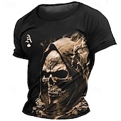 economico Magliette 3D-Per uomo Pop art Teschi maglietta T-shirt Manica corta maglietta Stampa 3D Girocollo Camicia Giornaliero Originale Retrò vintage Sportivo Per eventi Per uscire Nero Blu marino Marrone Primavera estate