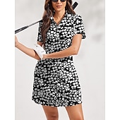 economico Abiti da golf-Per donna Abito da tennis vestito da golf Nero Manica corta Vestiti Abbigliamento da golf da donna Abbigliamento Abiti Abbigliamento