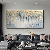 cheap Abstract Paintings-Gold Foil Teal Green painting hand painted 3D Texture Abstract Painting On Canvas for Livingroom Bedroom Oversize Large Luxury Gold painting Wall Art New Home Art Decor