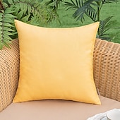 cheap Outdoor Pillow &amp; Covers-Solid Color Pillowcase Outdoor Waterproof Technology Pillowcase Coated Outdoor Garden Sofa Cushion Modern Simple 1pc