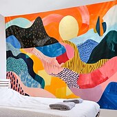 Χαμηλού Κόστους ταπετσαρίες τέχνης-αισθητική πολύχρωμη κρεμαστή ταπετσαρία στο βουνό τέχνη τοίχου μεγάλη ταπετσαρία τοιχογραφία διακόσμηση φωτογραφία σκηνικό κουβέρτα κουρτίνα σπίτι υπνοδωμάτιο διακόσμηση σαλονιού