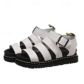 abordables Sandales Décontractées-Femme Sandales Chaussures romaines Sandales de pêcheur Extérieur du quotidien Talon Plat Bout ouvert Décontractées Minimalisme Faux Cuir Vin Noir Blanche