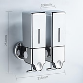 economico Dispenser sapone-distributore di sapone manuale argento 500lm / 1000lm / 1500lm con dispenser di sapone quadrato montato a parete per bagno dell&#039;hotel a leva