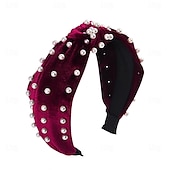 abordables Accessoires de coiffure-bandeaux de perles pour femmes, bandeau de perles antidérapants, larges nœuds supérieurs, bandeau noir, blanc, or rose avec perles, accessoires de cheveux pour femmes et filles, cadeaux quotidiens de
