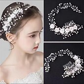 abordables Accessoires de coiffure-Version de peigne de mariée à fleurs en céramique douce, fourchette pour robe de mariée faite à la main