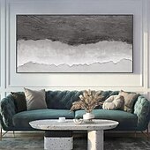 preiswerte Landschaftsgemälde-handgemaltes abstraktes, minimalistisches Strand-Acrylgemälde auf Leinwand, handgefertigt, große Wandkunst, Textur, Ozeanwellengemälde, individuelles Wabi-Sabi-Gemälde, Wanddekoration