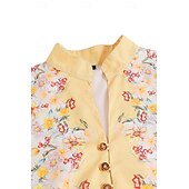 abordables Motif de plantes-Homme Floral Chemise Chemise boutonnée manche longue Décontractées Usage quotidien Sortie Fin de semaine Printemps été Col Mao Imprimer Bouton bas Jaune Rose Claire Bleu Violet
