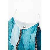 ieftine Rochii Art&amp;Design-Rochie Mini Femei Rochie Petite Rochie Petite Rochie de Vară Rochie A Line Rochie de Vară Vacanță Modă Stilată în Aer Liber Vacanță Zile de Zi Ajustare Regualară Ombre Marmură Fără Mâneci Decolteu în