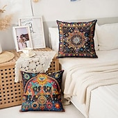 economico stile bohémien-astrolabio modello etnico modello 1pc federe per cuscini dimensioni multiple costiero cuscini decorativi per esterni morbido cuscino in velluto custodie per divano divano letto decorazioni per la casa