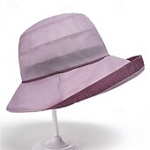 billige Fascinatorer og hatter-Elegant Retro / vintage Rockabilly Bøtte Hatt Fascinator Strå solhatt Helfarge Kostyme Dame Halloween Maskerade Strand Feriereise Fritid / hverdag Voksen Hatt