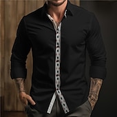 cheap Geometric Pattern-Men&#039;s Aztec Tribal Ethnic Button Up Shirt Printed Shirts Long Sleeve Boho Vacation Street Horse Race Spring &amp; Summer Turndown Print Button-Down Yellow Blue Purple Fuchsia Orange