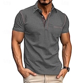 preiswerte Klassisches Poloshirt für Herren-Herren Poloshirt aus Baumwolle Golfhemd Arbeit Casual Kargen Kurzarm Basic Modern Farbblock Patchwork Taste Frühling Sommer Regular Fit Wein Dunkelgrau Schwarz Weiß Königliches Blau Grün Poloshirt