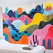 Χαμηλού Κόστους ταπετσαρίες τέχνης-αισθητική πολύχρωμη κρεμαστή ταπετσαρία στο βουνό τέχνη τοίχου μεγάλη ταπετσαρία τοιχογραφία διακόσμηση φωτογραφία σκηνικό κουβέρτα κουρτίνα σπίτι υπνοδωμάτιο διακόσμηση σαλονιού