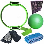 olcso Stresszoldó játékok-pilates kör hat részes jóga labda latex rugalmas gyűrű jóga zokni pozíció öv fitness szett hat részes készlet