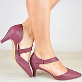 ieftine Semi-formal-Pentru femei Tocuri Pantofi pumps Pantofi rochie Petrecere În aer liber Zilnic Toc Mic Vârf ascuțit Modă minimalism Imitație Piele Curea Gleznă Negru Alb Albastru