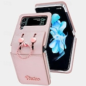 お買い得  サムスン用ケース-電話 ケース 用途 サムスンのギャラクシー Zフリップ6 Z Flip 5 Z Flip 4 Z Flip 3 フリップカバー バンカーリング カード挿入口 耐衝撃 レトロ風 PC PUレザー