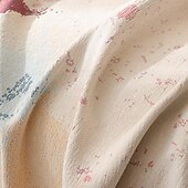 お買い得  ソファブランケット-ソファとベッド用のスローブランケット、柔らかく居心地の良いソファカバー、タッセル付きシェニールブランケット、装飾ブランケットとスロー、家具保護用の花柄の先染めブランケット。