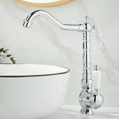 abordables Robinets de lavabo-Robinet lavabo - Jet pluie Plaqué Set de centre Mitigeur un trouBath Taps