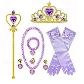 baratos festa de verão havaiano-Conjunto de cosplay de acessórios de princesa combinação elsa coroa colar de luva