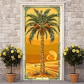 olcso Ajtófedelek-kókuszfa ajtóhuzatok ajtó kárpit ajtó függöny dekoráció háttér ajtó transzparens bejárati ajtóhoz parasztház ünnepi parti dekorációs kellékek