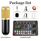 economico Microfoni-attrezzatura dj microfono scheda audio console studio kit scheda audio cavo telefono miscelazione computer mixer vocale dal vivo scheda audio f998