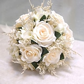 abordables Articles de fête-Ange éternel 958, tissu en soie rétro frais pour l&#039;extérieur, fleurs à main, fournitures de mariage pour les mariés