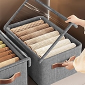 baratos Organizadores de Gavetas de Roupas-Caixa de armazenamento de roupas de colcha de guarda-roupa, caixa de armazenamento de estrutura de aço, caixa de acabamento, caixa de armazenamento de roupas de dormitório doméstico