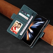tanie Etui do telefonów Samsung-telefon Kılıf Na Samsung Galaxy Z Fold 5 Z Fold 4 Z Fold 3 Etui na karty portfela Magnetyczne Ochrona całego ciała Stopka Retro PC Skóra PU