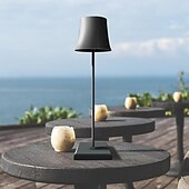 cheap Table Lamps-Portable Dimmable Table Lamp Cordless LED Lamp Aluminum Infinite Dimming Table Lamp Dining Room Bedroom Minimalist Type-C Rechargeable Battery Atmosphere Long Lasting