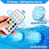 cheap Underwater Lights-2pcs Rechargeable Submersible Pool Lights with Remote, Swimming Floating Lights IP68 Waterproof  Underwater Color Changing Led Floating Lights for Hot Tub Bath