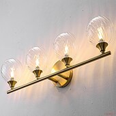 economico Luci da parete-lampada da toeletta per interni 1/2/3/4 luce lampada da toeletta per bagno, lampade da bagno su specchio lampada da bagno dorata con paralume in vetro trasparente