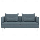 baratos Cobertura de Sofa-Capa de Sofá 3 Lugares Cor Sólida com Almofadas Revestidas em Algodão 100% com Braços