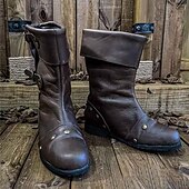 levne obuv-Retro Středověké Renesanční Boty Ploché jazzové boty Pirát Viking Křižák Pánské Pirát Steampunk Karneval Plesová maškaráda LARP Dospělí Boty