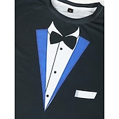 cheap 3D T shirts-Men&#039;s Graphic Tee Tuxedo Shirts Short Sleeve T shirt 3D Print Round Neck Shirt Exaggerated Basic Daily Black White Yellow Clothing Apparel Normal S M L XL XXL 3XL 4XL