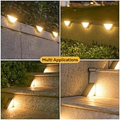 abordables Éclairage paysager-Mouvement extérieur solaire LED étape lumière jardin étanche pont lumière marches escalier patio cour parc passerelle éclairage paysage décor lumière 2/4/8 pièces