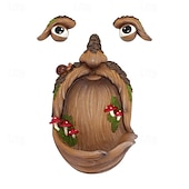 economico birdwatching e fauna selvatica nel cortile-mangiatoia per uccelli con faccia di albero, divertente vecchio albero con faccia di albero, resistente alle intemperie, mangiatoia per uccelli con albero, resina, arte decorativa per giardino,
