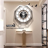 Недорогие металлический декор стен-Большие настенные часы для декора гостиной 16-дюймовые бесшумные современные настенные часы настенные часы на батарейках не тикающие черные деревянные декоративные часы настенные для кухни спальни