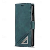 tanie Etui do telefonów Samsung-telefon Kılıf Na Samsung Galaxy Z Fold 5 Z Fold 4 Z Fold 3 Etui na karty portfela Magnetyczne Ochrona całego ciała Stopka Retro PC Skóra PU