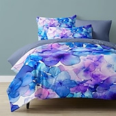 preiswerte Bettbezug-Sets-Bettbezug-Set mit blauem Farbverlauf und Muster, Bettdecken-Set, weiches 3-teiliges Luxus-Baumwoll-Bettwäsche-Set, Heimdekoration, Geschenk, King-Size-Bett, Queen-Size-Bett, dreiteiliges Set