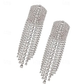 economico Orecchini-Per donna Orecchini a cerchio Nappa Prezioso Importante Diamanti d&#039;imitazione Orecchini Gioielli Argento Per Matrimonio Feste 1 paio