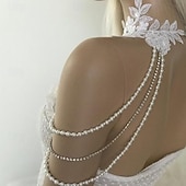abordables Boléros de Mariage-Wraps de mariée Elégant Sans Manches Polyester Boléros de Mariage Avec Imitation Perle Pour Mariage Eté