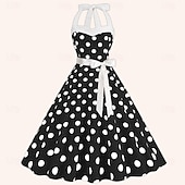 tanie Sukienki-Retro / vintage Lata 50. Południe Sukienka Sukienka o kroju A Sukienka huśtawka Kantar Kratka W kratkę Bawełniany materiał w kratkę Damskie Randka Wieczór panieński Dla dorosłych Sukienka Sukienki na