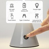 preiswerte Tischlampen-Morden LED-Tischlampe aus Metall mit Retro-Farbdimmung, minimalistische Vintage-Ambientelampe im europäischen Stil für Schlafzimmer