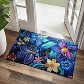 cheap Doormats-Pointillism Flowers Doormat Floor Mats Washable Rugs Kitchen Mat Non-Slip Oil Proof Rug Indoor Outdoor Mat Bedroom Decor Bathroom Mat Entrance Rug