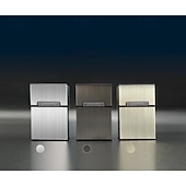 billiga Rökningsutrustning-cigarettfodral i aluminiumlegering, 20-kapacitet, fukt- och krosstålig, unik present för män, konstruktion av metall aluminiumlegering snygg kreativ