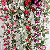 abordables Monsieur et Madame Mariage-fleurs simulées fleurs artificielles fleurs en soie vigne vignes climatisation conduites d&#039;eau arches de mariage décorations sinueuses rose vignes
