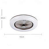 cheap Ceiling Lights-Ceiling Fans with Lights, 55cm Modern Low Profile Ceiling Fan, 72W Flush Mount, 3 Colors, 3 Speeds, Dimmable Ceiling Fan with Light 110-240V