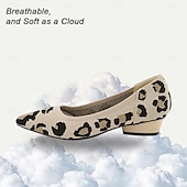 abordables Block Heels-Femme Chaussures à Talons Grandes Tailles Chaussures Flyknit Extérieur Travail du quotidien Léopard Talon hétérotypique Bout pointu Classique Décontractées Confort Marche Tricot Mocassins Léopard